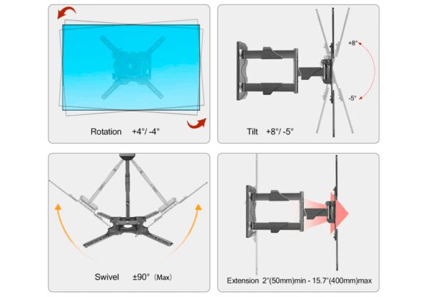 Soporte de brazo P4 para televisor 32" - 55"