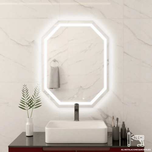 Espejo con Luz LED Octagono 60×80 cm