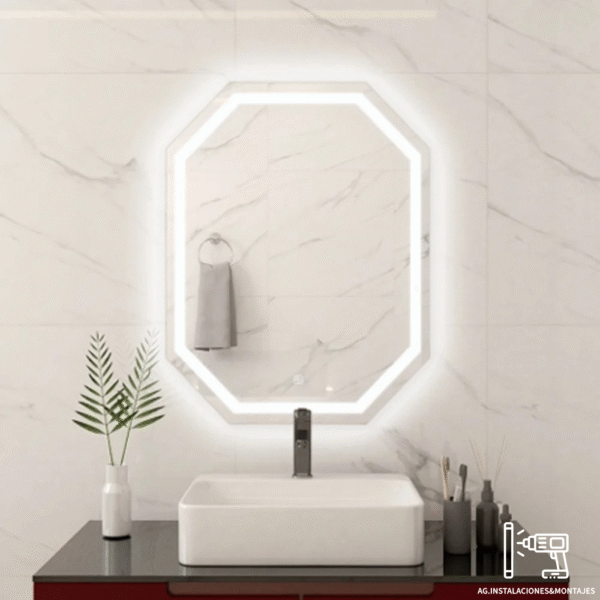 Espejo con Luz LED Octagono 60×80 cm