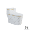 Sanitario AquaHarmony Elite Marmol Carrara Blanco y dorado
